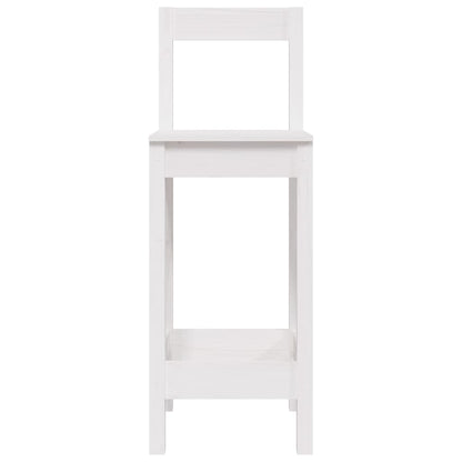 vidaXL Bar Chair | Set of 2 | White | Solid pine wood | Large | Durable