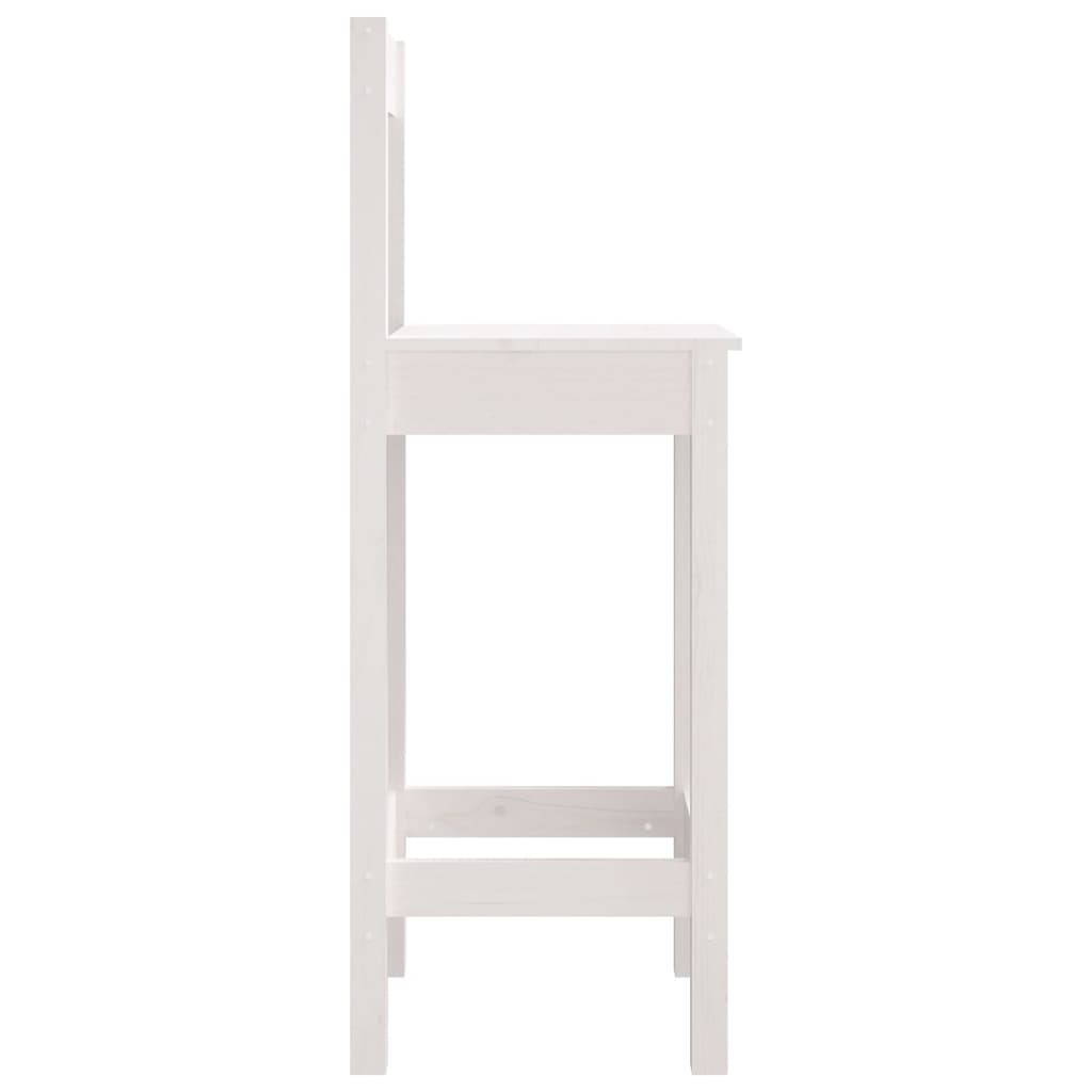 vidaXL Bar Chair | Set of 2 | White | Solid pine wood | Large | Durable