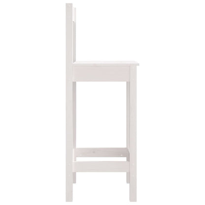 vidaXL Bar Chair | Set of 2 | White | Solid pine wood | Large | Durable