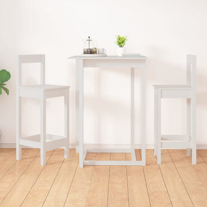 vidaXL Bar Chair | Set of 2 | White | Solid pine wood | Large | Durable