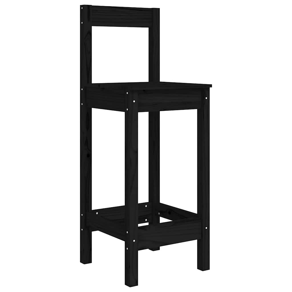 vidaXL Bar Chairs 2 pcs Black 40x41,5x112 cm Solid Wood Pine