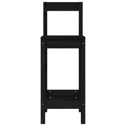vidaXL Bar Chairs 2 pcs Black 40x41.5x112 cm Solid Wood Pine