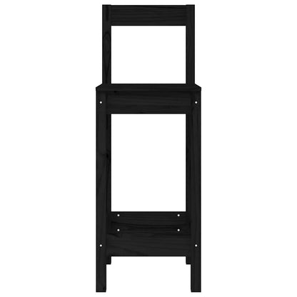 vidaXL Bar Chairs 2 pcs Black 40x41,5x112 cm Solid Wood Pine
