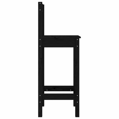 vidaXL Bar Chairs 2 pcs Black 40x41,5x112 cm Solid Wood Pine