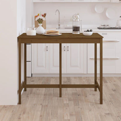 vidaXL Bar Table Honey Brown 140x80x110 cm Solid Wood Pine