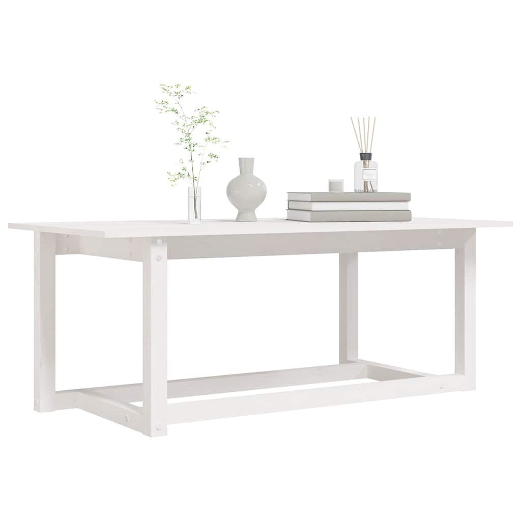 vidaXL Coffee Table White 110x55x45 cm Solid Wood Pine