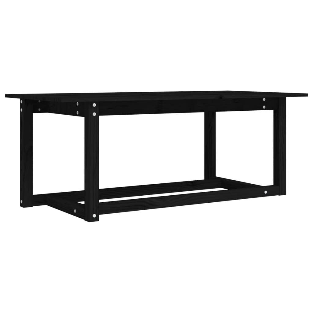 vidaXL Coffee Table Black 110x55x45 cm Solid Wood Pine