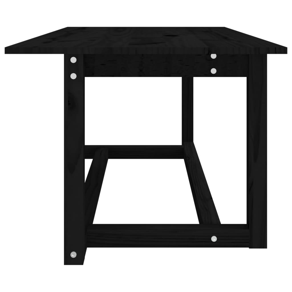 vidaXL Coffee Table Black 110x55x45 cm Solid Wood Pine