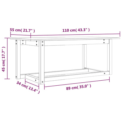 vidaXL Coffee Table Black 110x55x45 cm Solid Wood Pine