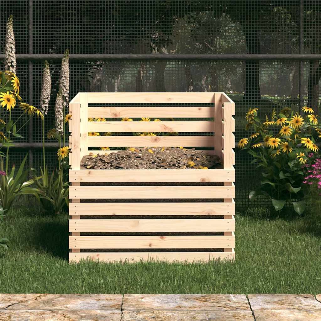 vidaXL Composter 80x80x78 cm Solid Wood Pine