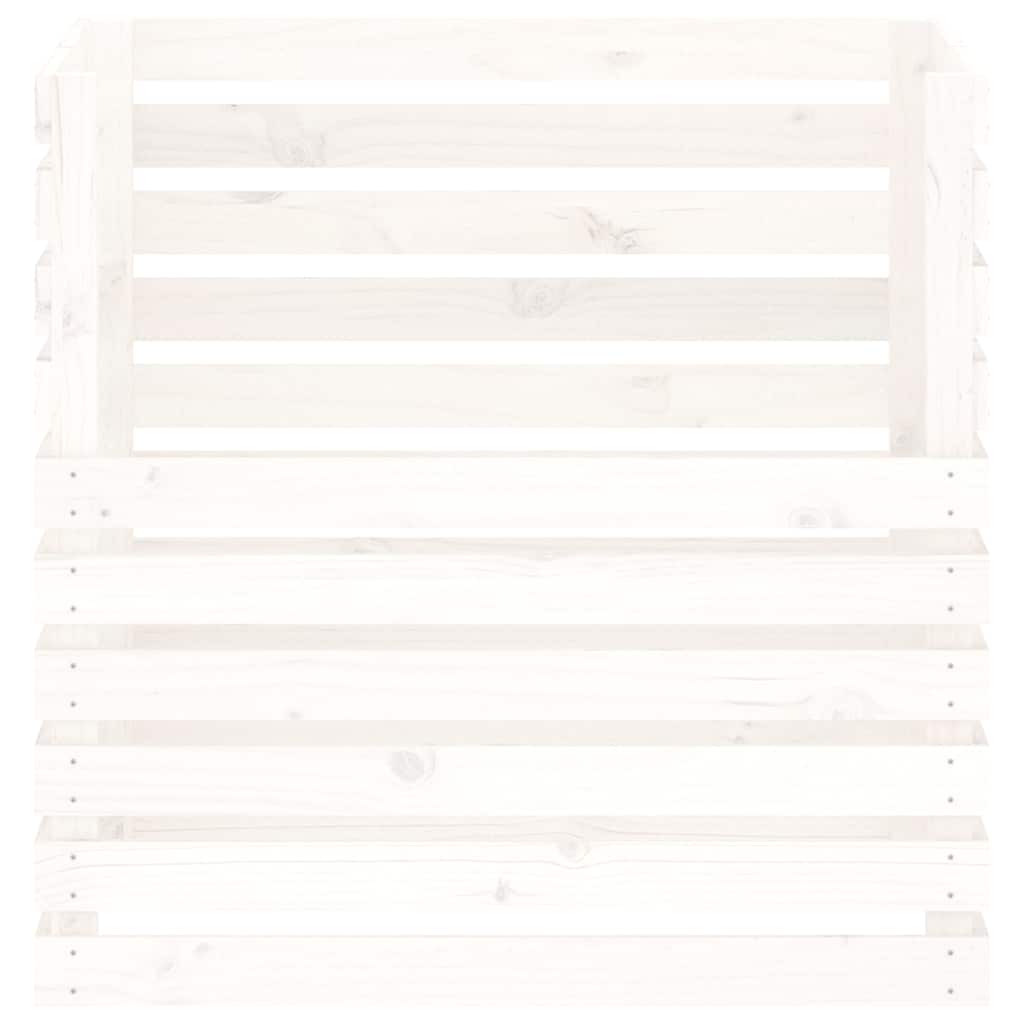 vidaXL Composter White 80x80x78 cm Solid Wood Pine