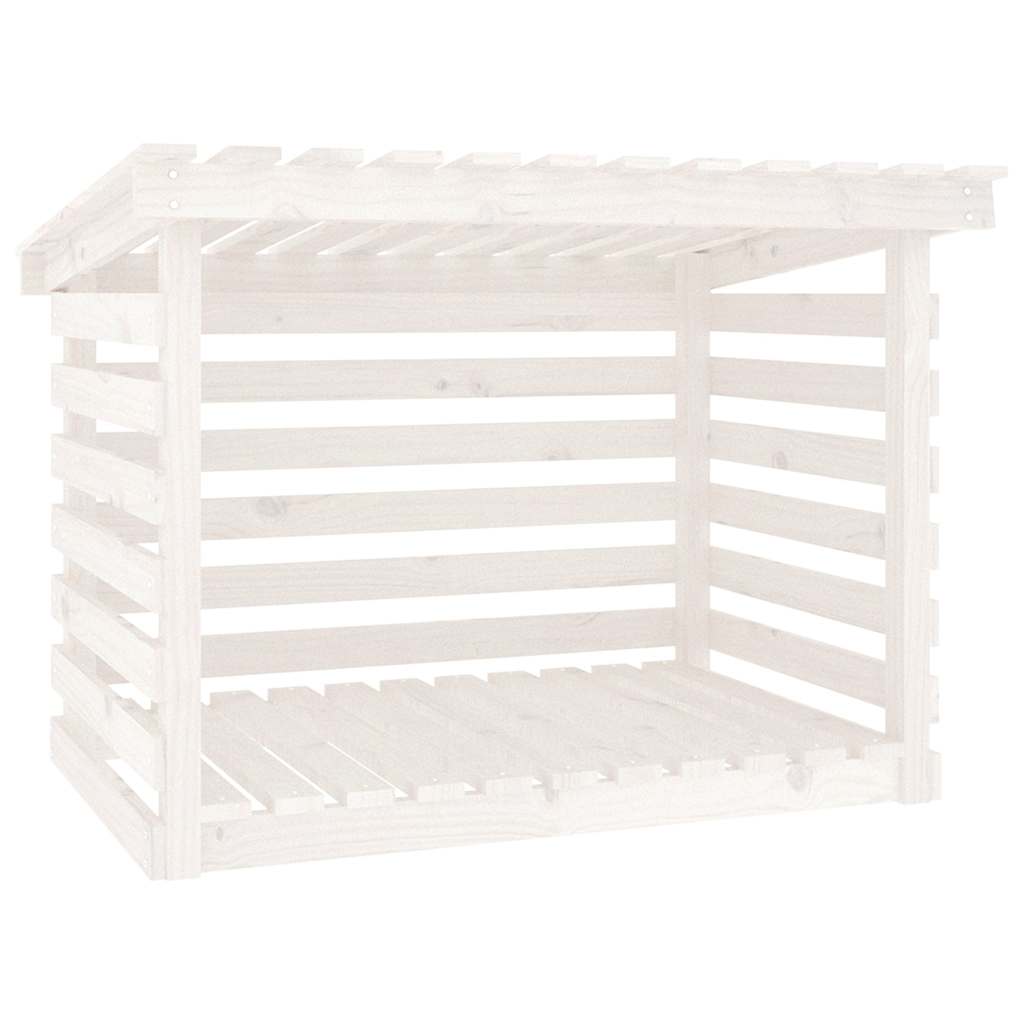 vidaXL Firewood Rack White 108x73x79 cm Solid Wood Pine