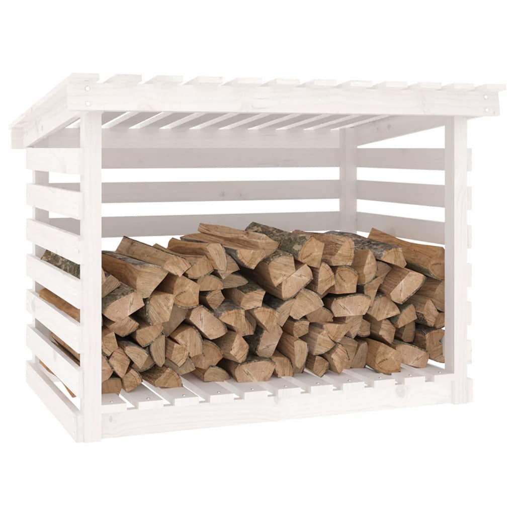 vidaXL Firewood Rack White 108x73x79 cm Solid Wood Pine