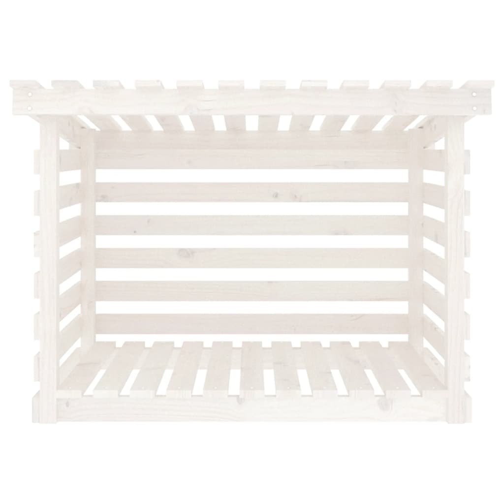 vidaXL Firewood Rack White 108x73x79 cm Solid Wood Pine