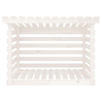 vidaXL Firewood Rack White 108x73x79 cm Solid Wood Pine