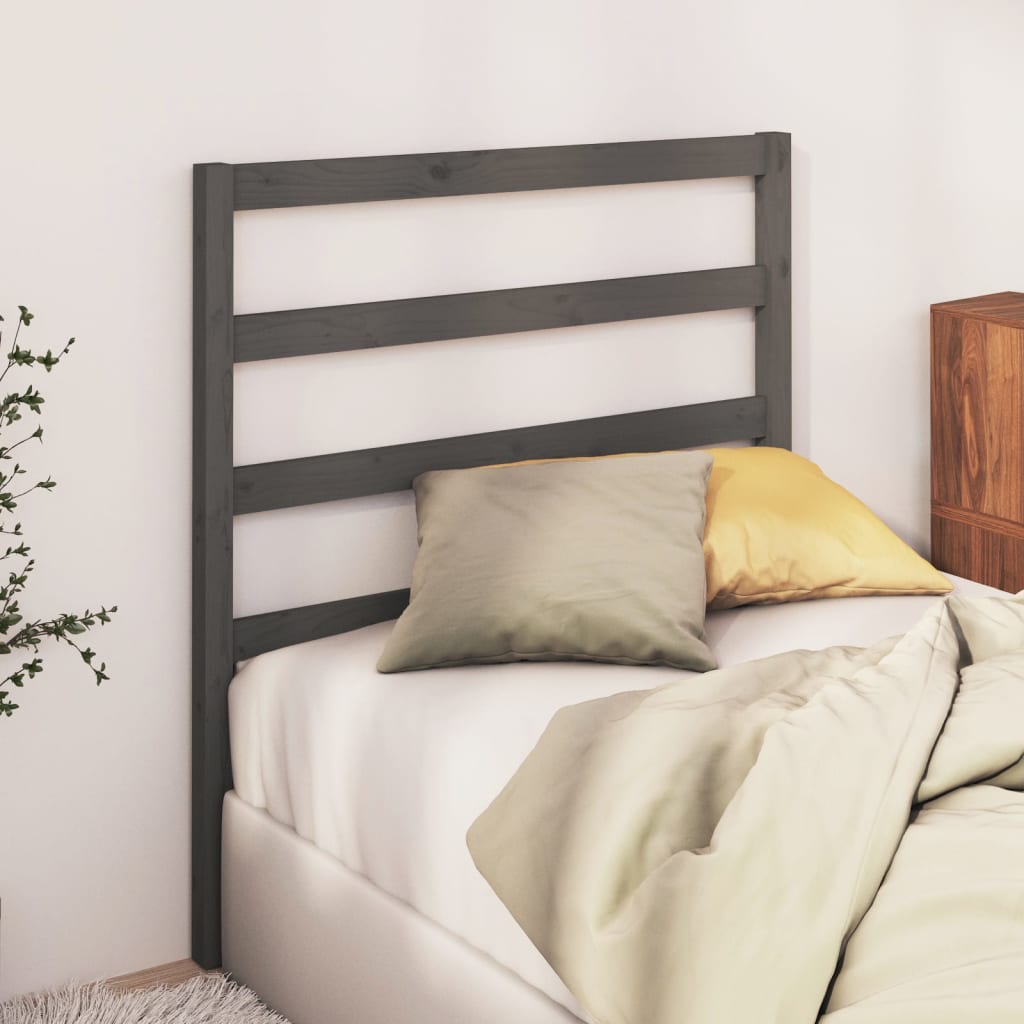vidaXL Bed Headboard Grey 95x4x100 cm Solid Wood Pine