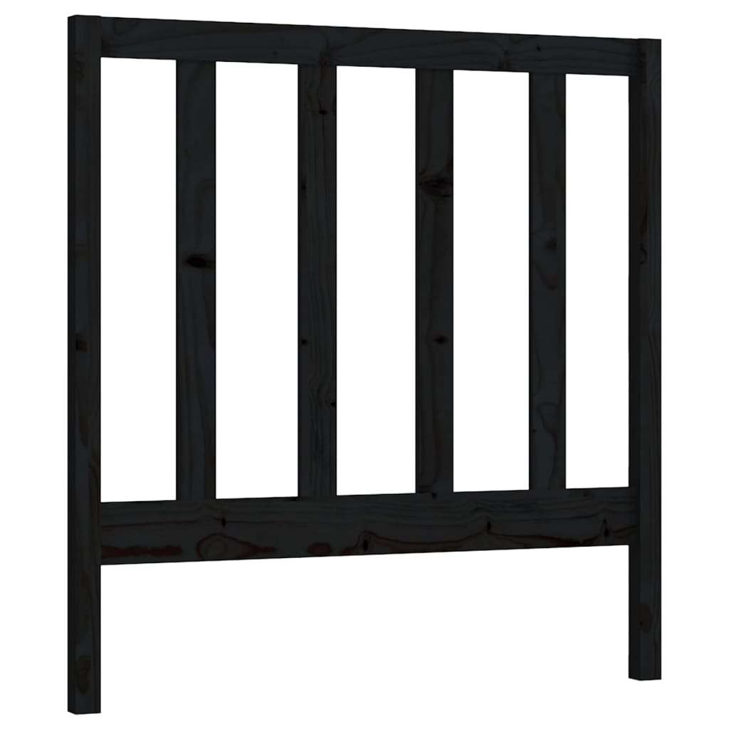 vidaXL Bed Headboard | Black | Solid pine wood | 95 x 4 x 100 cm | Simple