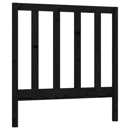 vidaXL Bed Headboard | Black | Solid pine wood | 95 x 4 x 100 cm | Simple