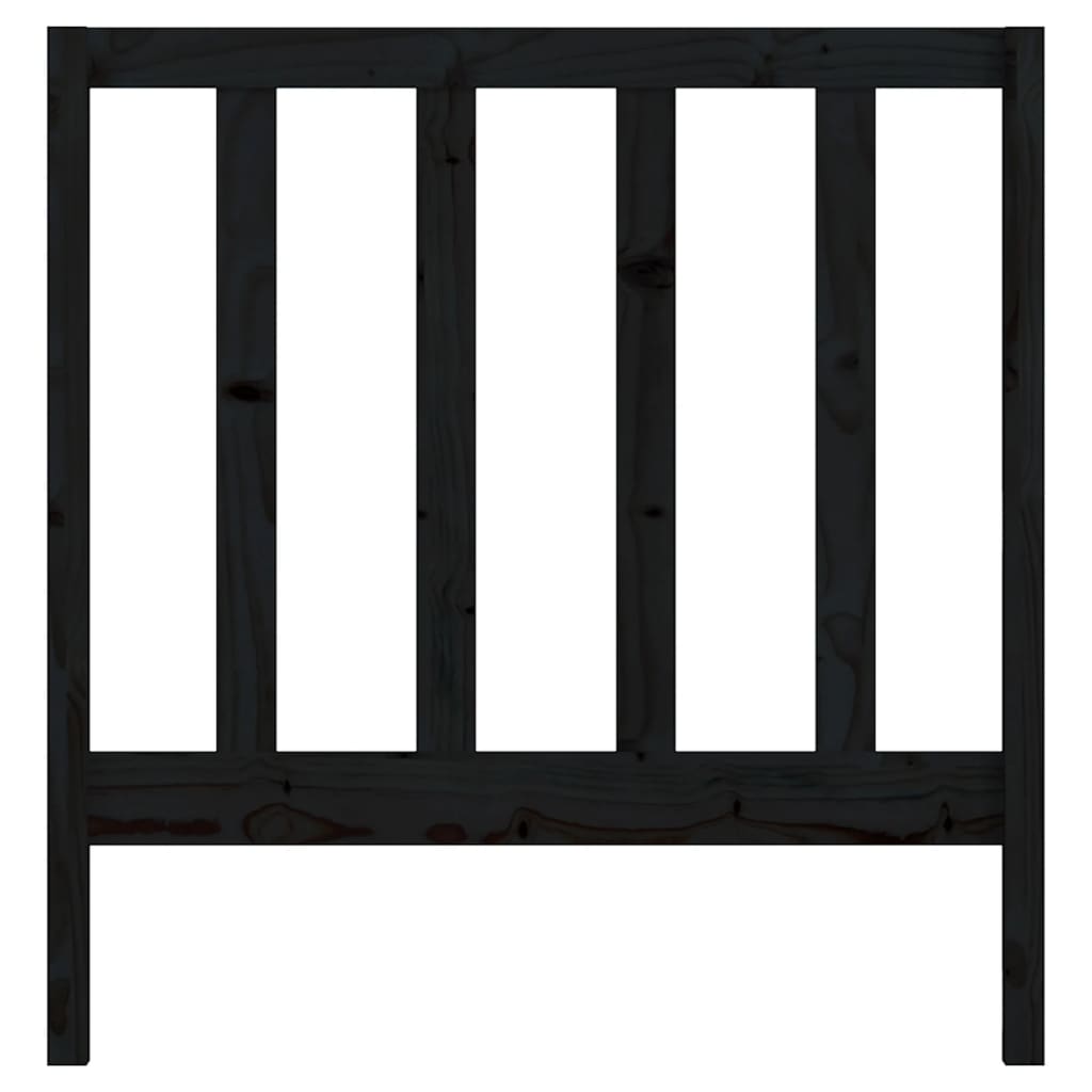 vidaXL Bed Headboard | Black | Solid pine wood | 95 x 4 x 100 cm | Simple