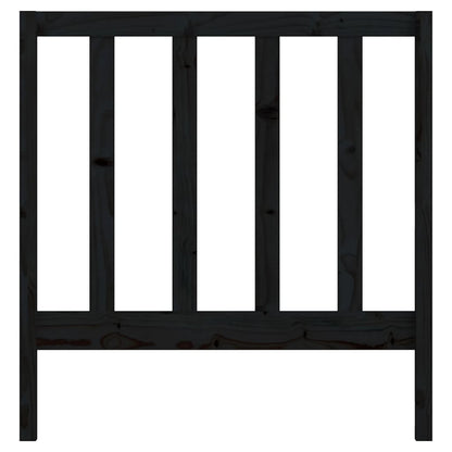 vidaXL Bed Headboard | Black | Solid pine wood | 95 x 4 x 100 cm | Simple