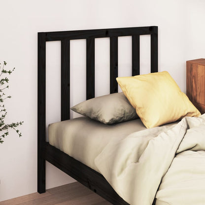 vidaXL Bed Headboard | Black | Solid pine wood | 95 x 4 x 100 cm | Simple