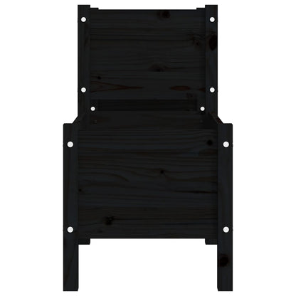 vidaXL Planter Black 178.5x44x75 cm Solid Wood Pine