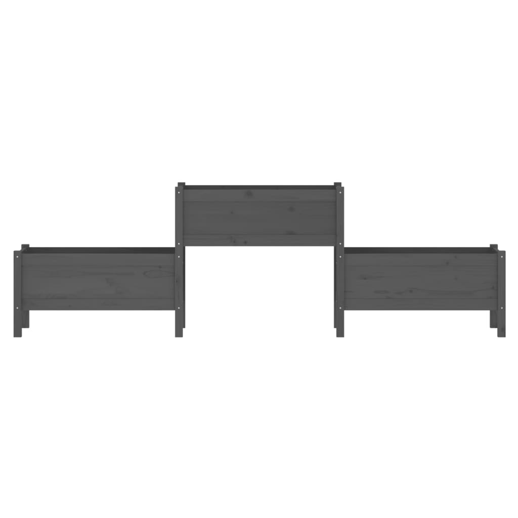 vidaXL Planter Grey 245.5x44x75 cm Solid Wood Pine