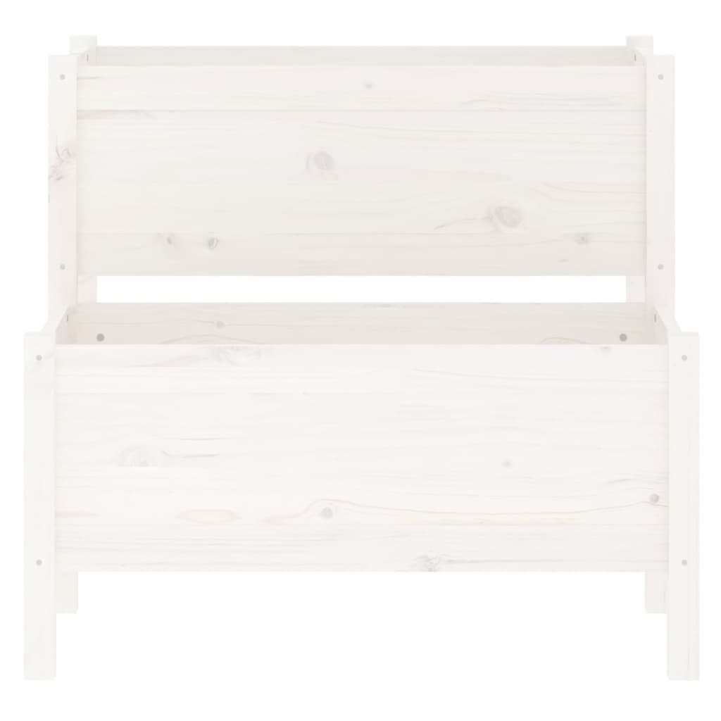 vidaXL Planter White 84.5x84x75 cm Solid Wood Pine