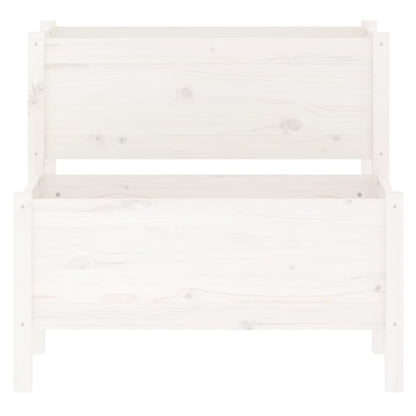 vidaXL Planter White 84.5x84x75 cm Solid Wood Pine
