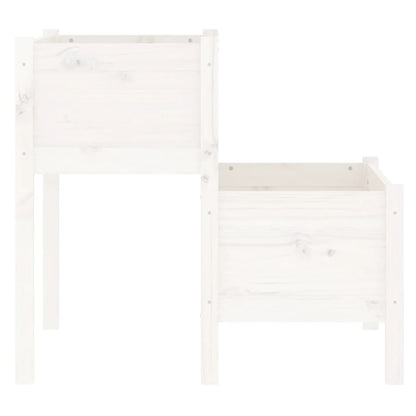 vidaXL Planter White 84.5x84x75 cm Solid Wood Pine