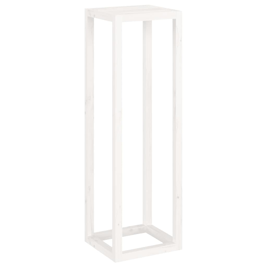 vidaXL 3 Piece Plant Stand Set White Solid Wood Pine