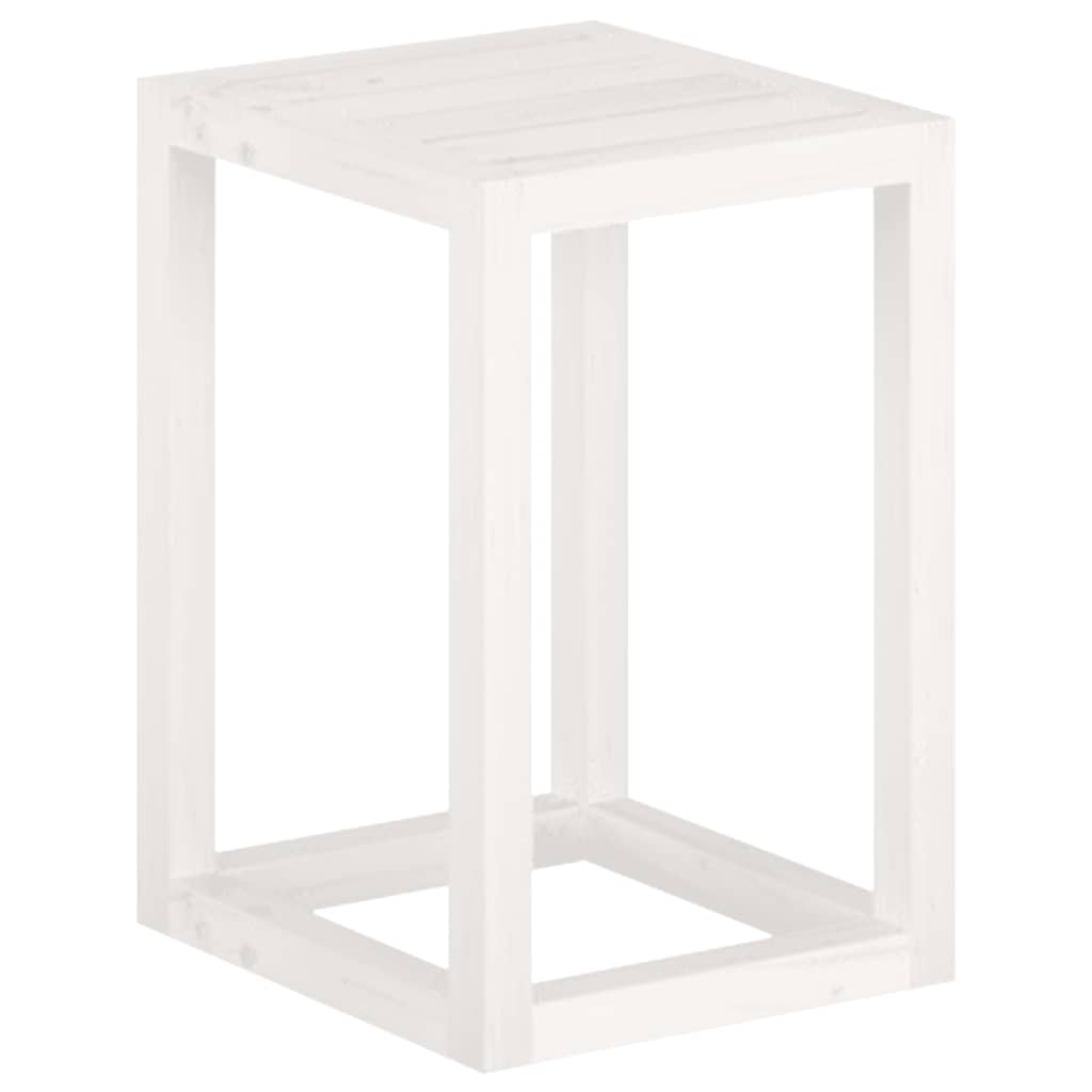 vidaXL 3 Piece Plant Stand Set White Solid Wood Pine
