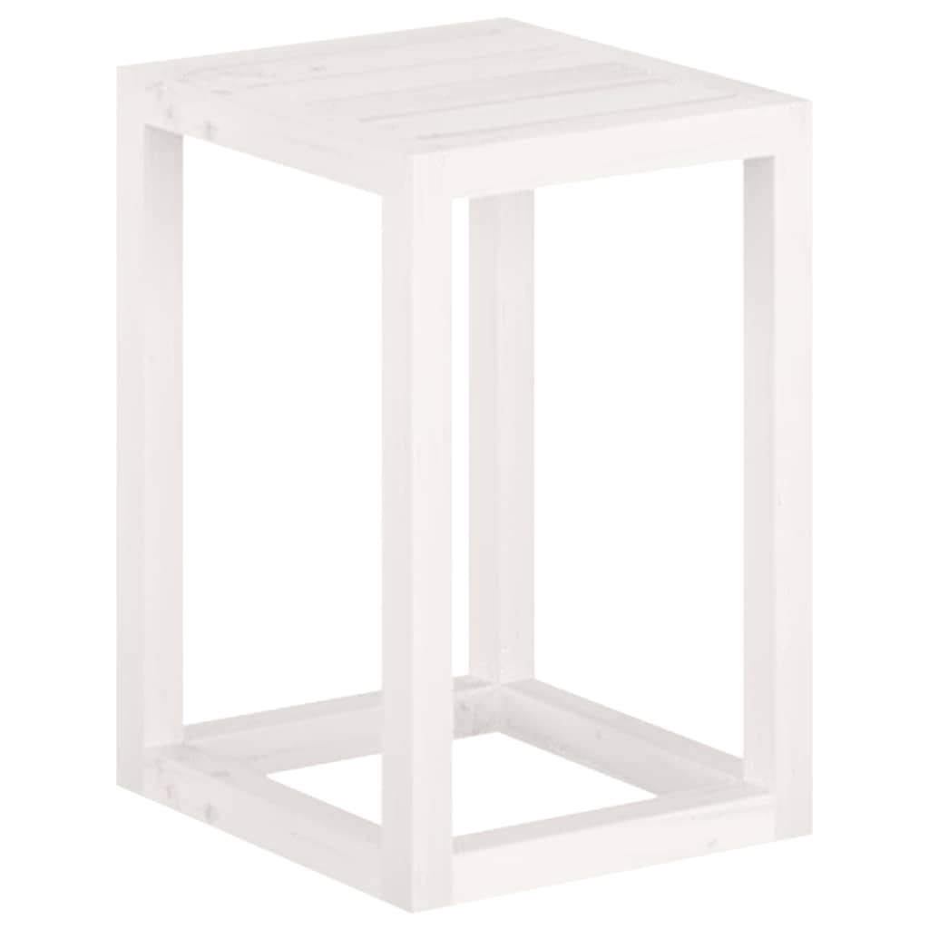 vidaXL 3 Piece Plant Stand Set White Solid Wood Pine
