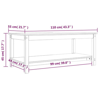vidaXL Coffee Table 110x55x45 cm Solid Wood Pine