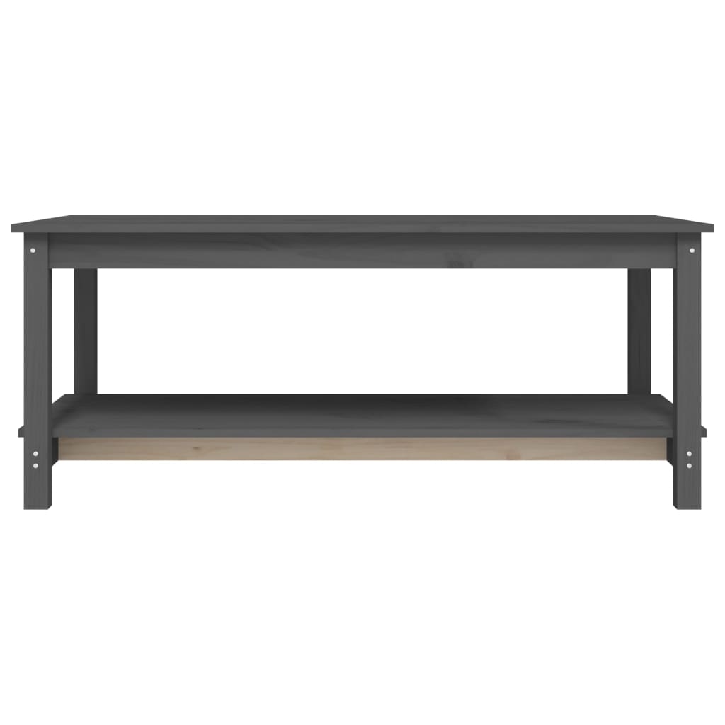 vidaXL Coffee Table Grey 110x55x45 cm Solid Wood Pine