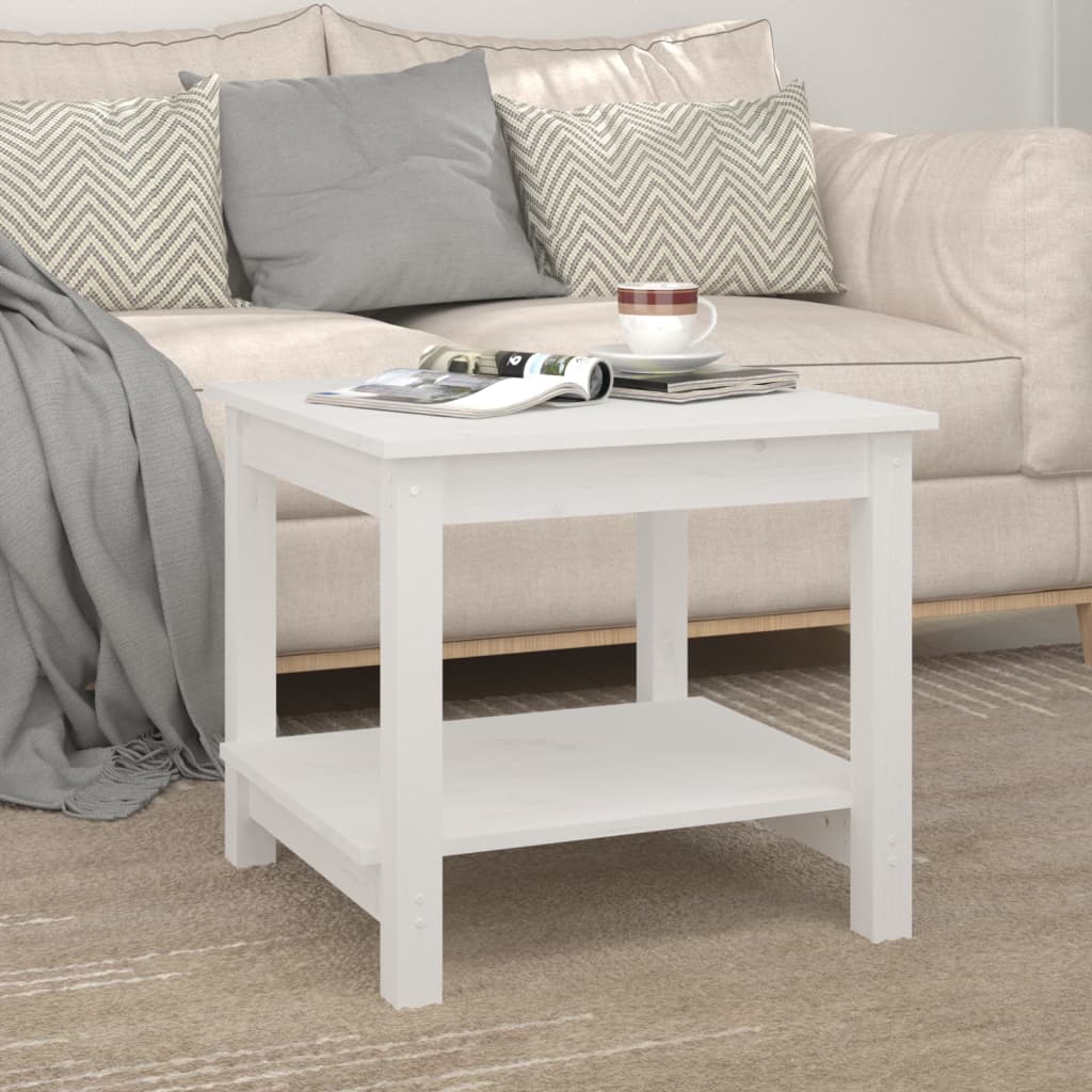 vidaXL Coffee Table White 50x50x45 cm Solid Wood Pine