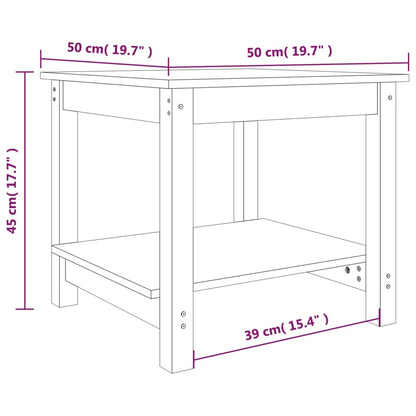 vidaXL Coffee Table White 50x50x45 cm Solid Wood Pine