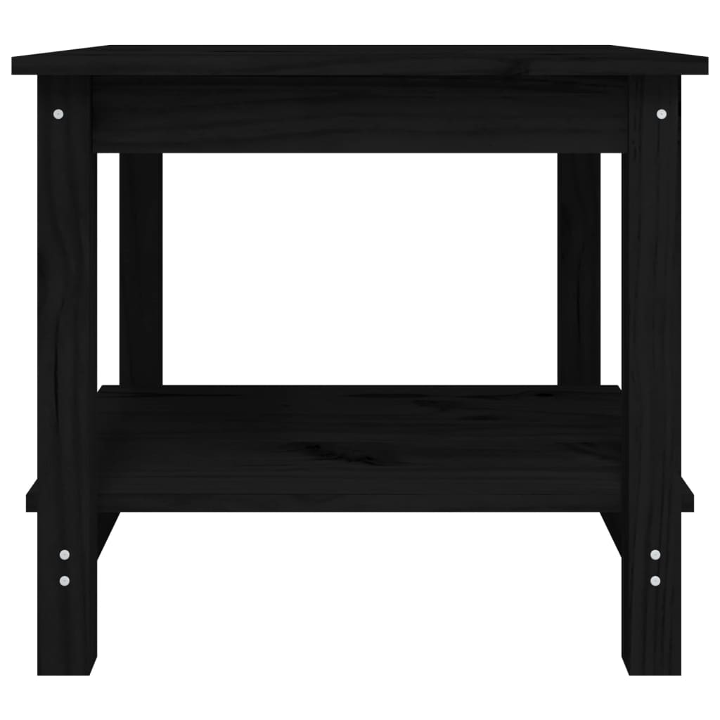 vidaXL Coffee Table Black 50x50x45 cm Solid Wood Pine