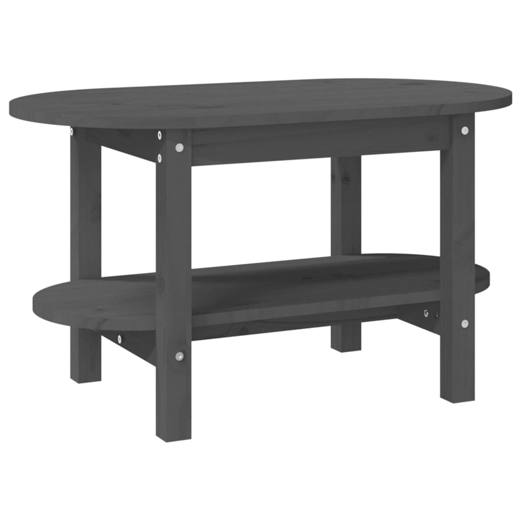 vidaXL Coffee Table Grey 80x45x45 cm Solid Wood Pine
