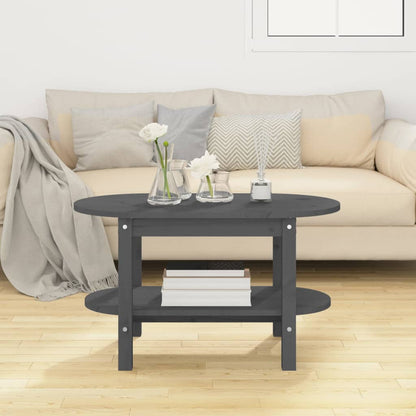 vidaXL Coffee Table Grey 80x45x45 cm Solid Wood Pine