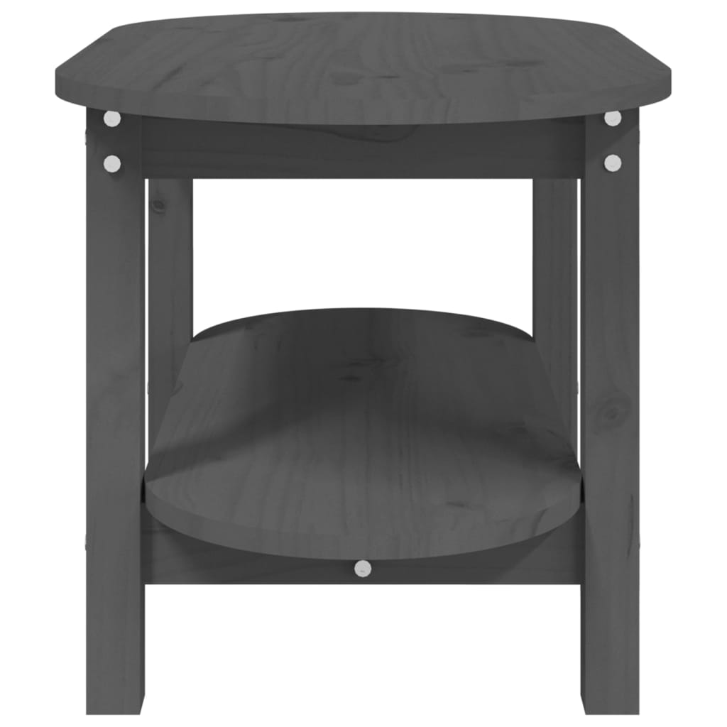 vidaXL Coffee Table Grey 80x45x45 cm Solid Wood Pine
