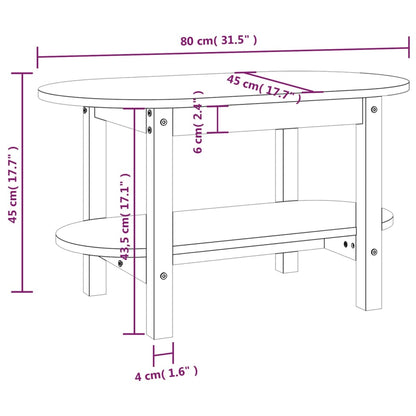 vidaXL Coffee Table Grey 80x45x45 cm Solid Wood Pine