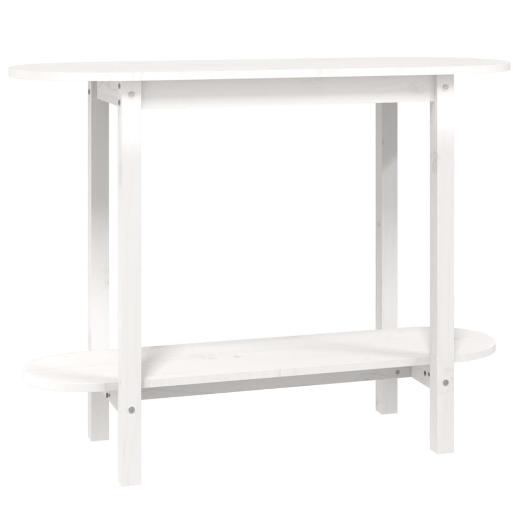 vidaXL Console Table White 110x40x80 cm Solid Wood Pine