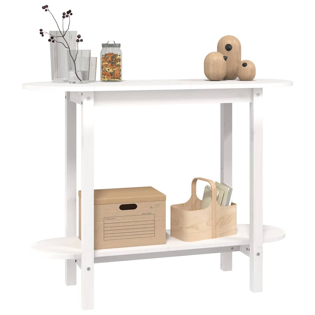 vidaXL Console Table White 110x40x80 cm Solid Wood Pine