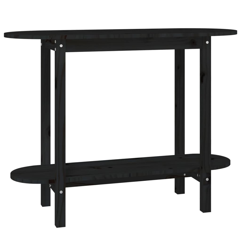 vidaXL Console Table Black 110x40x80 cm Solid Wood Pine