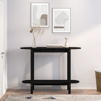 vidaXL Console Table Black 110x40x80 cm Solid Wood Pine