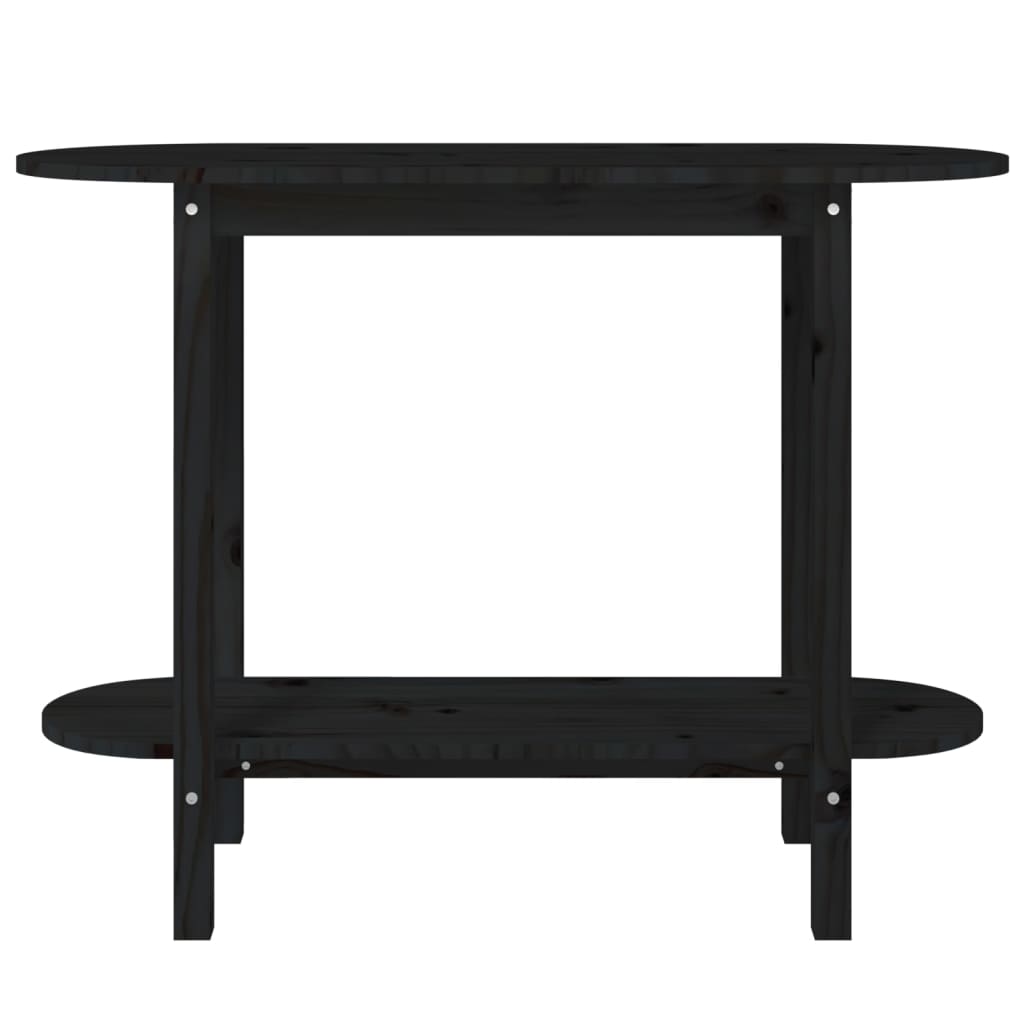vidaXL Console Table Black 110x40x80 cm Solid Wood Pine