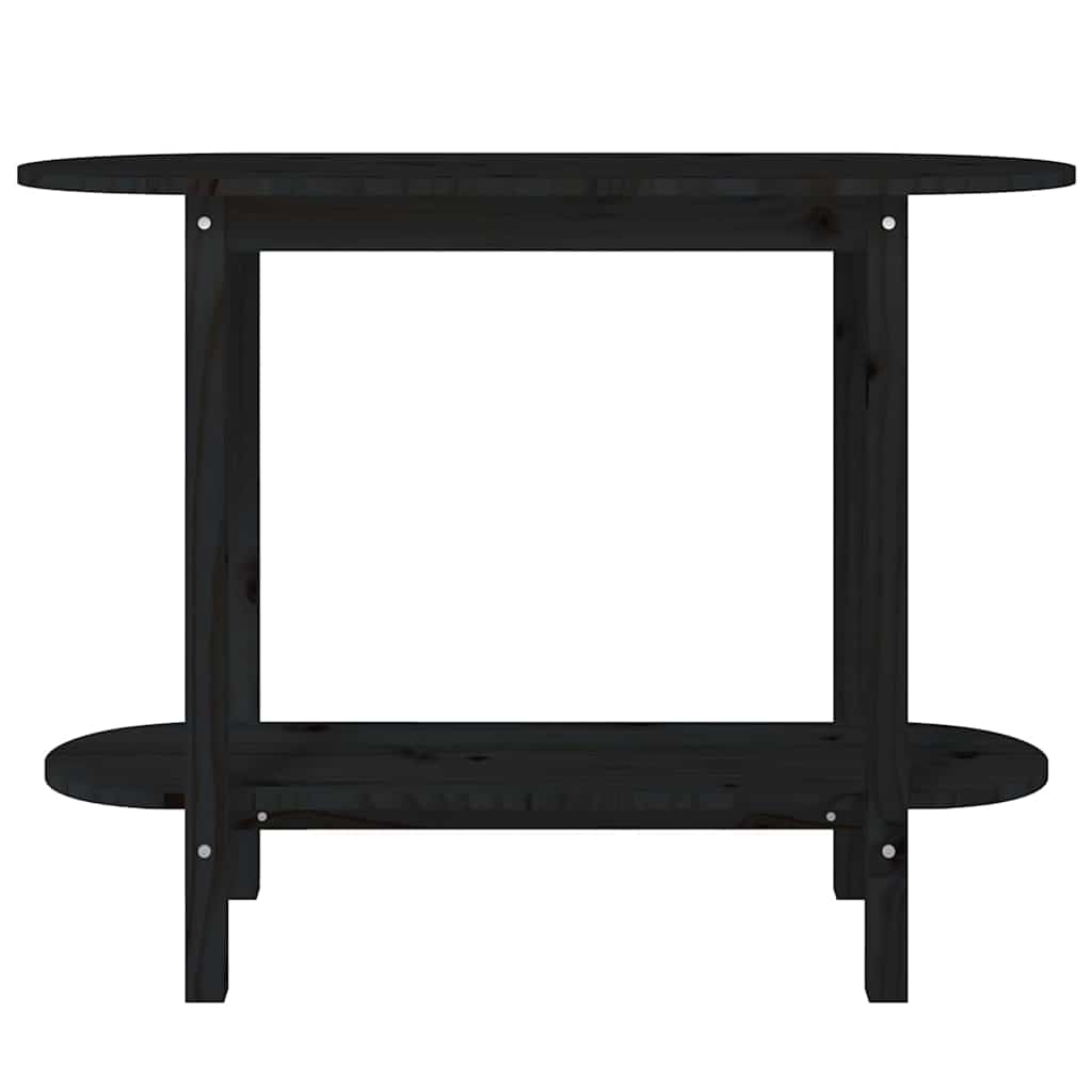 vidaXL Console Table Black 110x40x80 cm Solid Wood Pine