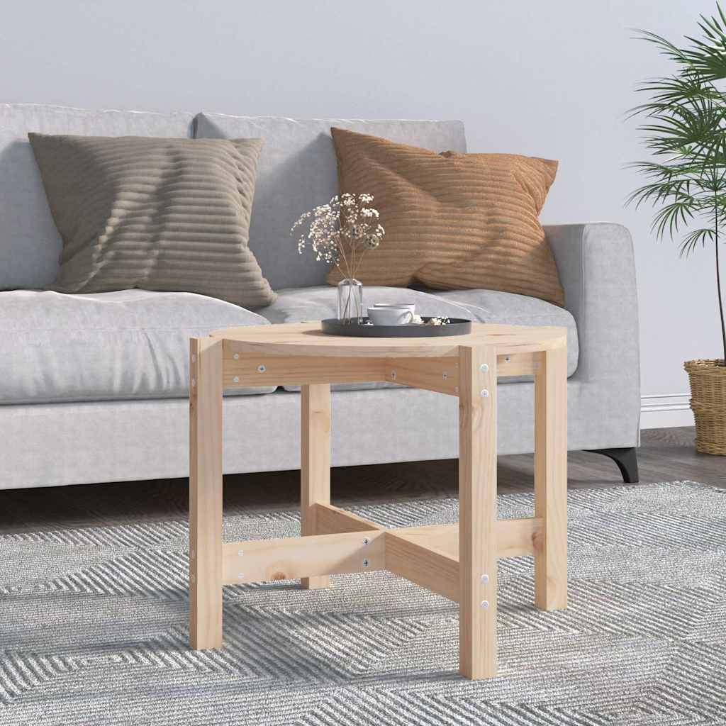 vidaXL Coffee Table Ø 62,5x45 cm Solid Wood Pine