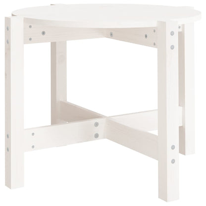 vidaXL Coffee Table White Ø 62,5x45 cm Solid Wood Pine